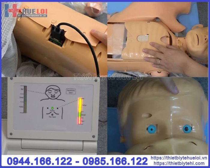 Mô hình thực hành hồi sinh tim phổi trẻ nhỏ có moniter