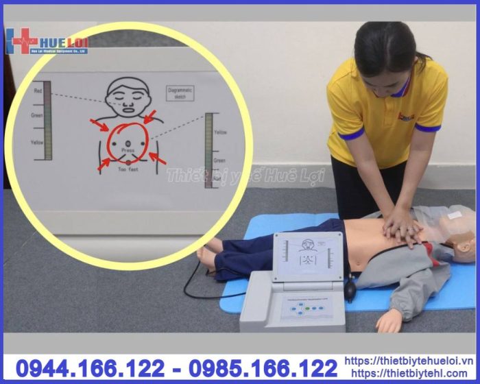 Mô hình thực hành hồi sinh tim phổi trẻ nhỏ có moniter