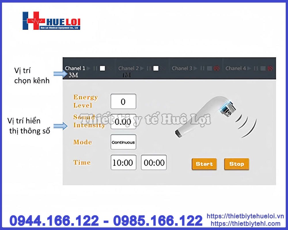 Máy siêu âm trị liệu đa tần 2 đầu dò