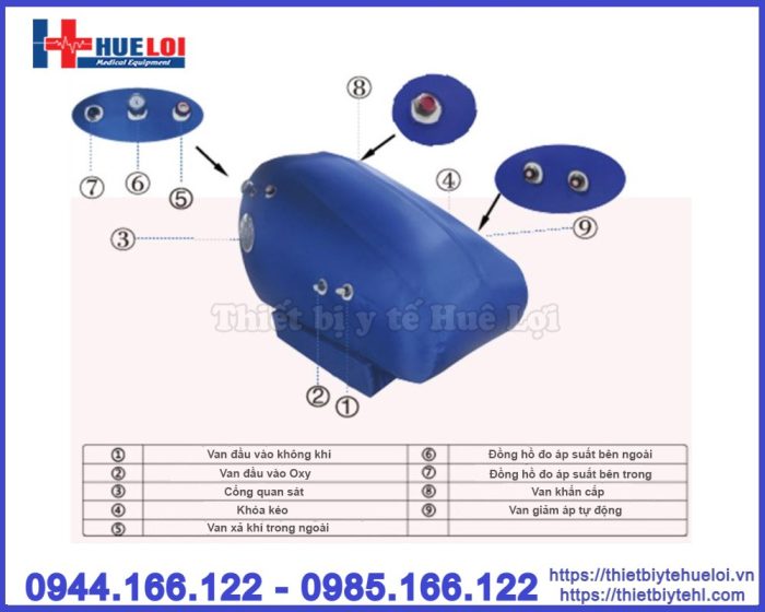 Buồng oxy cao áp xách tay ST1700