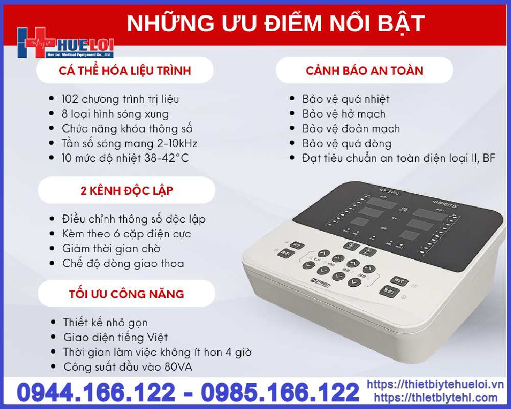Máy điện xung giao thoa 2 kênh ZP10